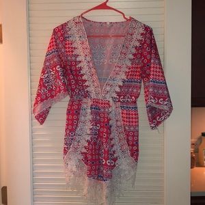 10/$30🏷❤️Cute romper fall lace pattern design colorful date night small flirty